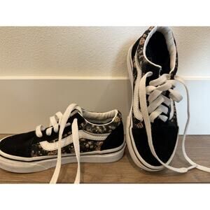 Vans Old Skool Rose Dream‎ Black Skate Shoe Sneaker Kids Size 12